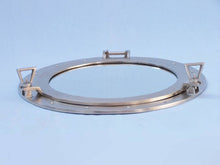 Handcrafted Model Ships Brushed Nickel Deluxe Class Decorative Ship Porthole Mirror 24" MC-1967-24-BN-M