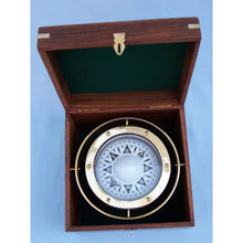 Handcrafted Model Ships Antique Brass Gimbal Compass w/ Rosewood Box 9" CO-0524