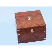 Handcrafted Model Ships Antique Brass Gimbal Compass w/ Rosewood Box 9" CO-0524