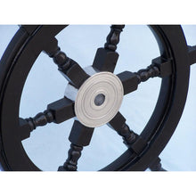 Handcrafted Model Ships Deluxe Class Wood and Chrome Decorative Pirate Ship Steering Wheel 24" SW24CH-Black