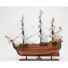 Old Modern HMS Victory Midsize With Display Case T033A