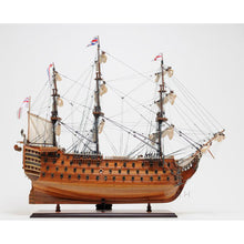 Old Modern HMS Victory Midsize With Display Case T033A