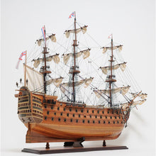 Old Modern HMS Victory Midsize With Display Case T033A