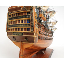 Old Modern HMS Victory Midsize With Display Case T033A
