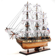 Old Modern USS Constitution Midsize With Display Case T097A