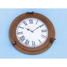 Handcrafted Model Ships Antique Brass Decorative Ship Porthole Clock 17" WC-1448-17-AN