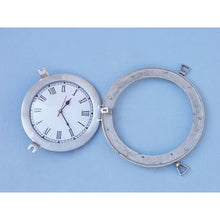 Handcrafted Model Ships Brushed Nickel Deluxe Class Porthole Clock 12  WC-1445-12-BN