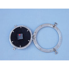 Handcrafted Model Ships Brushed Nickel Deluxe Class Porthole Clock 12  WC-1445-12-BN