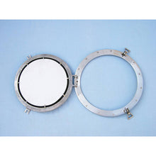 Handcrafted Model Ships Brushed Nickel Deluxe Class Decorative Ship Porthole Mirror 17 MC-1966-17-BN-M