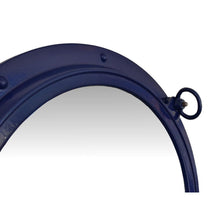 Handcrafted Model Ships Navy Blue Decorative Ship Porthole Mirror 24 Navy Blue Porthole - 24 - M