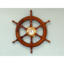 Handcrafted Model Ships Deluxe Class Wood And Brass Ship Wheel Clock 24 SW-1721A