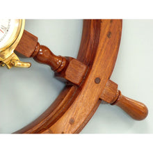 Handcrafted Model Ships Deluxe Class Wood And Brass Ship Wheel Clock 24 SW-1721A