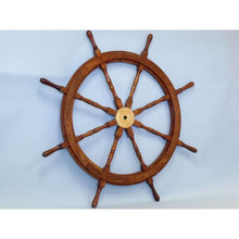 Handcrafted Model Ships Deluxe Class Wood and Brass Decorative Ship Wheel 36" SW-1714