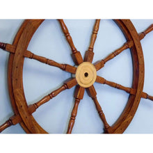 Handcrafted Model Ships Deluxe Class Wood and Brass Decorative Ship Wheel 36" SW-1714
