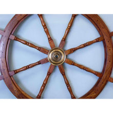 Handcrafted Model Ships Deluxe Class Wood and Brass Decorative Ship Wheel 36" SW-1714