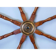 Handcrafted Model Ships Deluxe Class Wood and Brass Decorative Ship Wheel 36" SW-1714