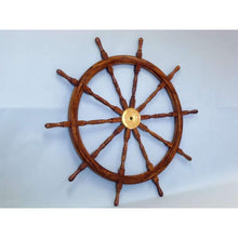Handcrafted Model Ships Deluxe Class Wood and Brass Decorative Ship Wheel 60 SW-60-BR