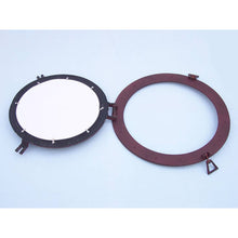 Handcrafted Model Ships Rustic Aluminum Deluxe Class Decorative Ship Porthole Mirror 24" MC-1967-24-RA-M