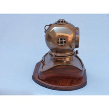 Handcrafted Model Ships Antique Brass Decorative Divers Helmet Clock on Rosewood Base 12" DH-0820-AN