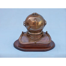 Handcrafted Model Ships Antique Brass Decorative Divers Helmet Clock on Rosewood Base 12" DH-0820-AN