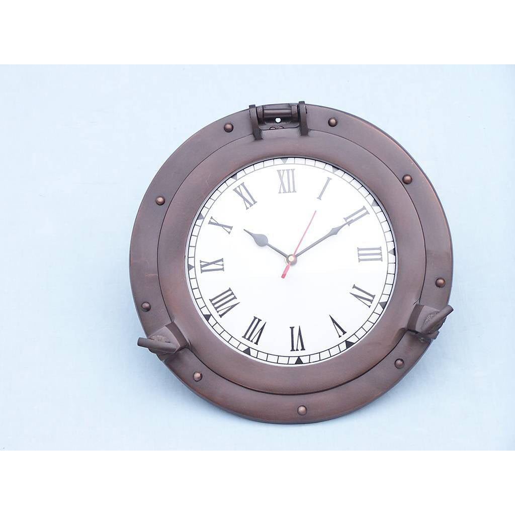 Buy Bronze Decorative Ship Porthole Clock 12" Adama Model Ships