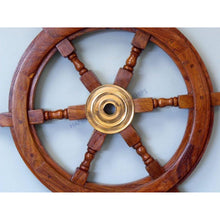 Handcrafted Model Ships Deluxe Class Wood and Brass Decorative Ship Wheel 30 SW-1715