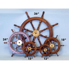 Handcrafted Model Ships Deluxe Class Wood and Brass Decorative Ship Wheel 30 SW-1715