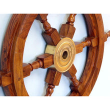 Handcrafted Model Ships Deluxe Class Wood and Brass Decorative Ship Wheel 30 SW-1715