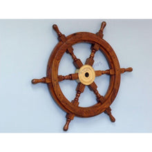 Handcrafted Model Ships Deluxe Class Wood and Brass Decorative Ship Wheel 30 SW-1715
