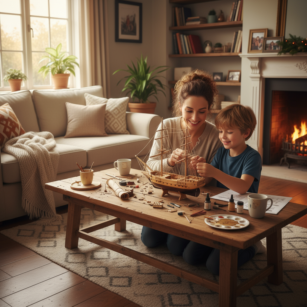 How Model Ship Building Brings Families Closer: A Mother and Son Activity