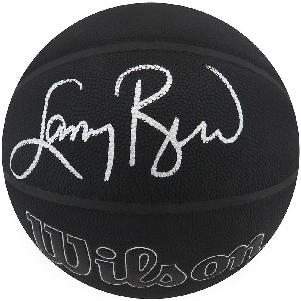 Schwartz Sports Larry Bird Signed Wilson I/O Black 75th Anniversary Logo NBA Basketball BIRBSK222