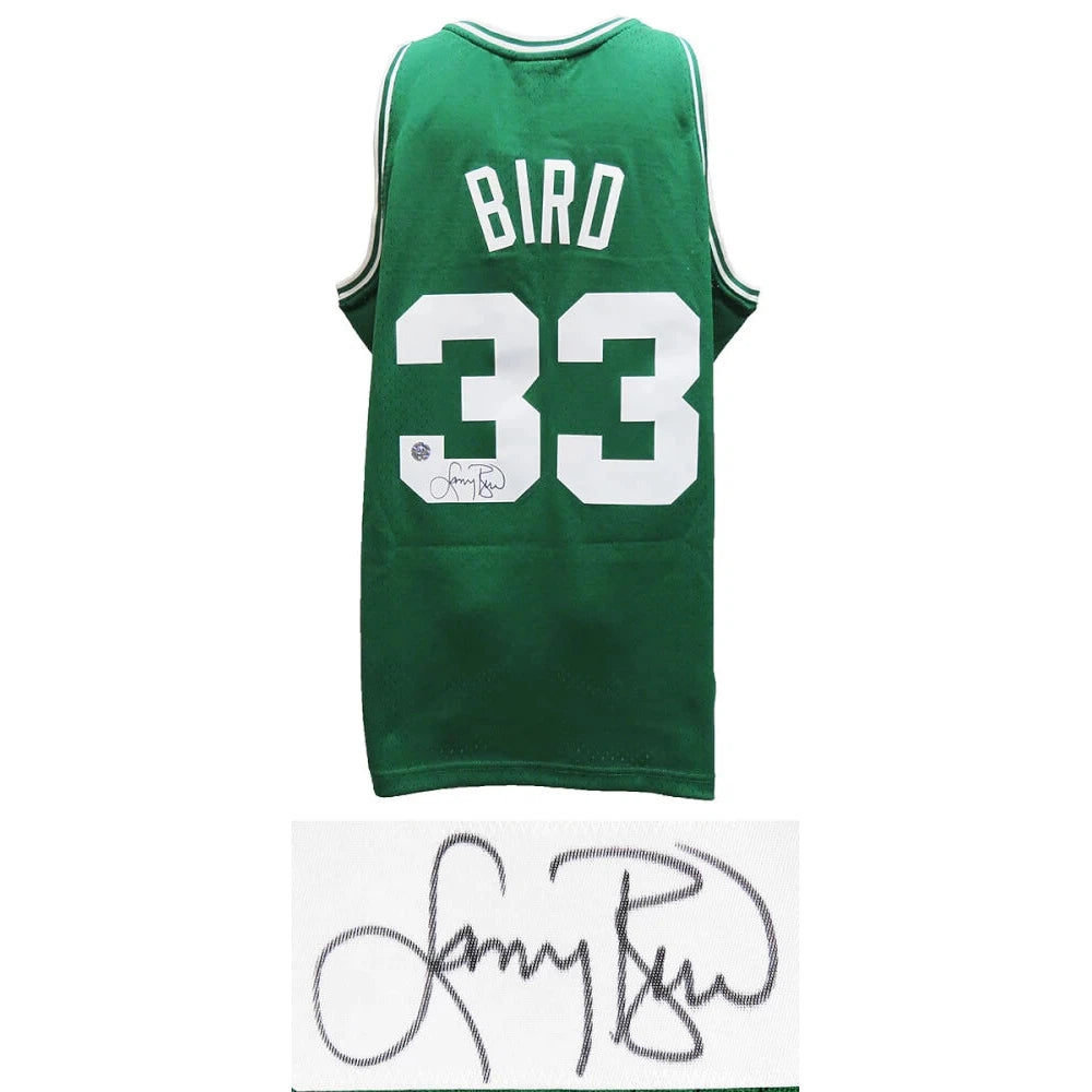 Schwartz Sports Larry Bird Signed Boston Celtics Green Mitchell & Ness NBA Swingman Jersey BIRJRY207