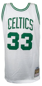 Schwartz Sports Larry Bird Signed Boston Celtics White Mitchell & Ness NBA Swingman Jersey BIRJRY210