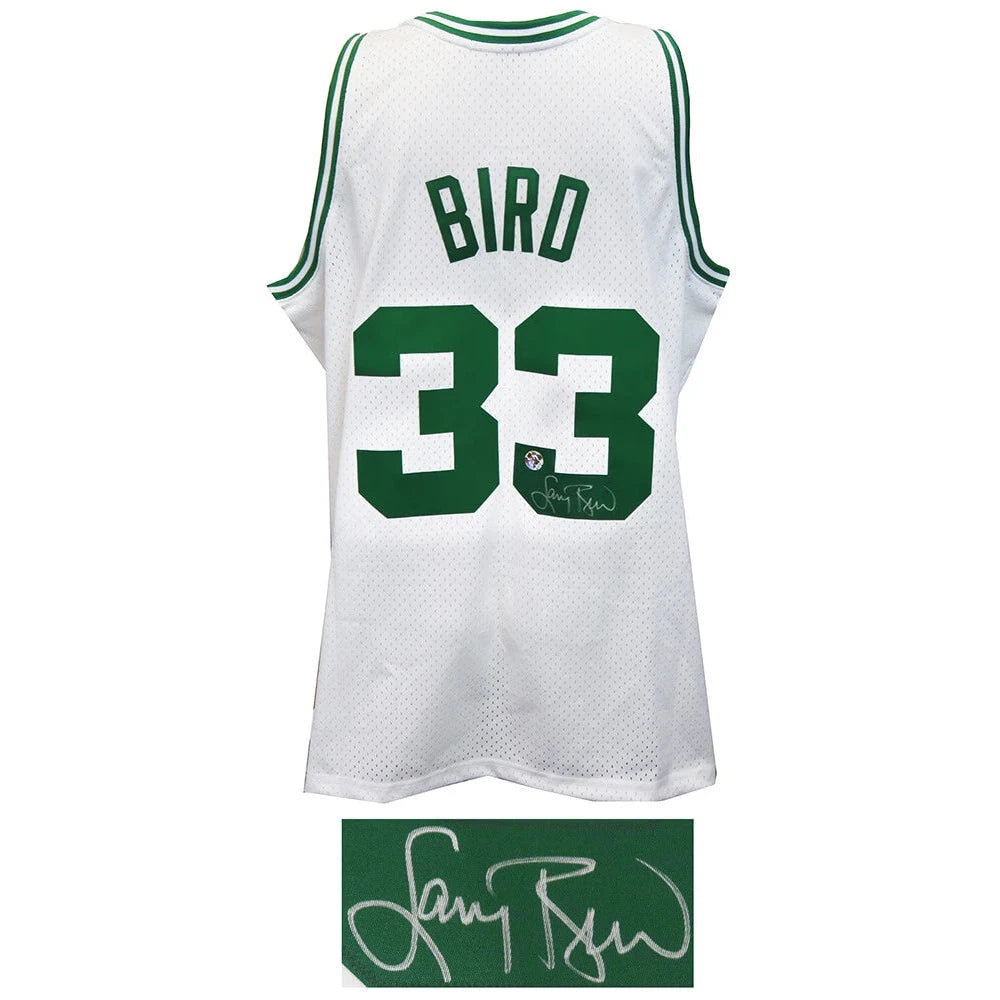 Schwartz Sports Larry Bird Signed Boston Celtics White Mitchell & Ness NBA Swingman Jersey BIRJRY210