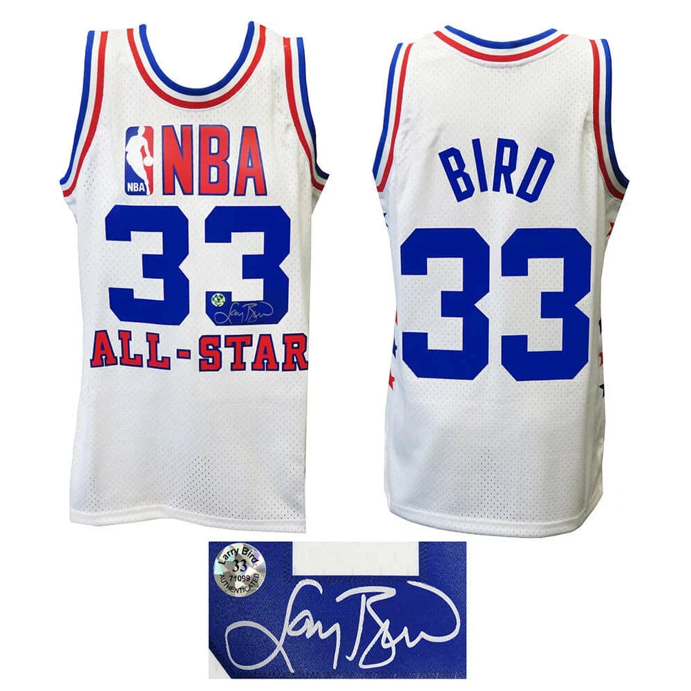 Schwartz Sports Larry Bird Signed 1985 All Star Game White Mitchell & Ness Throwback NBA Swingman Jersey BIRJRY211