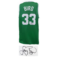 Schwartz Sports Larry Bird Signed Green Custom Basketball Jersey BIRJRY214