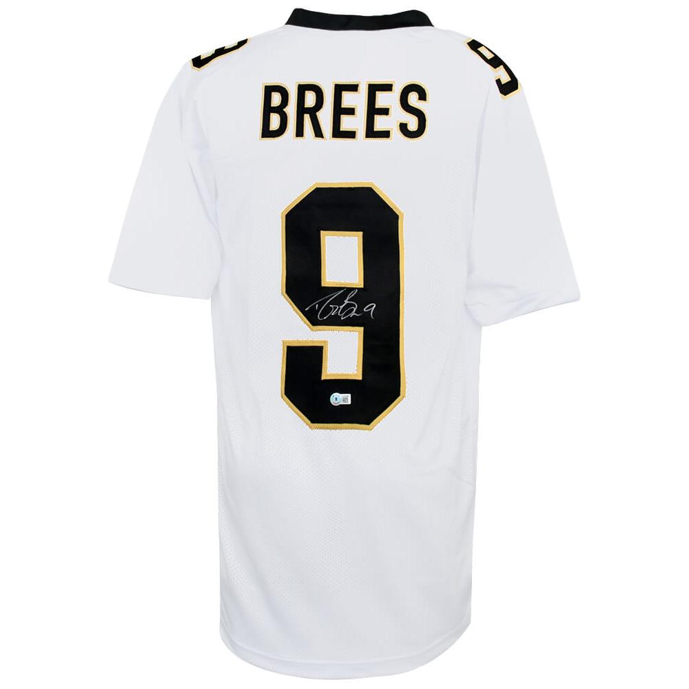 Schwartz Sports Drew Brees Signed White Custom Football Jersey (Beckett)BREJRY301