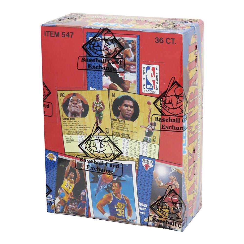 Schwartz Sports 1991 Fleer Basketball Series 1 Unopened Wax Box BBCE Wrapped From A Sealed Case (FASC) - 36 PacksBX291FWE1