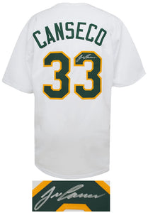 Schwartz Sports Jose Canseco Signed White Custom Baseball Jersey CANJRY105