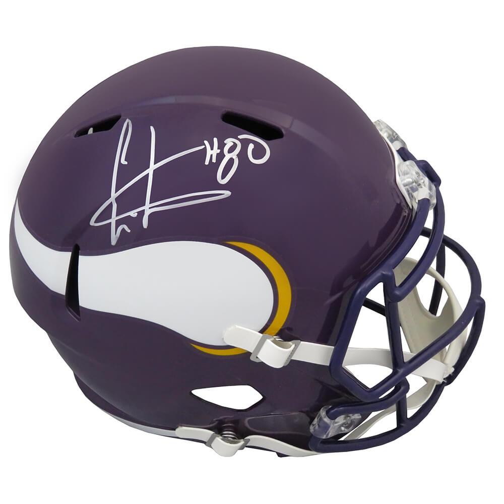 Schwartz Sports Cris Carter Signed Minnesota Vikings Throwback Riddell Full Size Speed Replica HelmetCARREP315