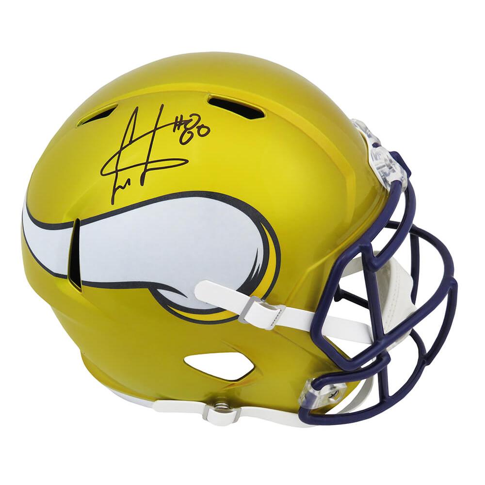 Schwartz Sports Cris Carter Signed Minnesota Vikings FLASH Riddell Full Size Speed Replica HelmetCARREP321