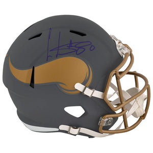 Schwartz Sports Cris Carter Signed Minnesota Vikings SLATE Riddell Full Size Speed Replica HelmetCARREP326