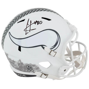 Schwartz Sports Cris Carter Signed Minnesota Vikings 2024 SALUTE White Riddell Full Size Speed Replica HelmetCARREP327