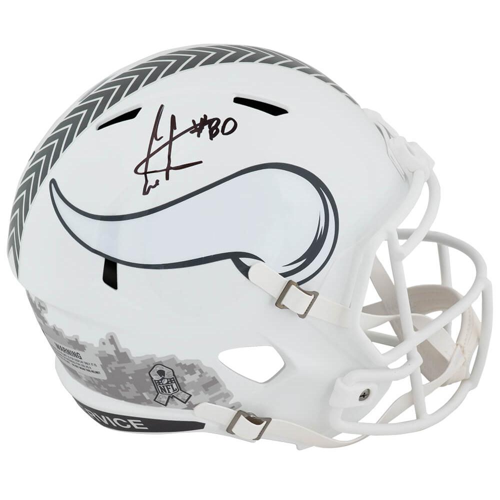 Schwartz Sports Cris Carter Signed Minnesota Vikings 2024 SALUTE White Riddell Full Size Speed Replica HelmetCARREP327