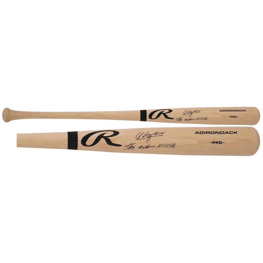 Schwartz Sports Aroldis Chapman Signed Rawlings Pro Blonde Baseball Bat w/Cuban MissileCHABAT111