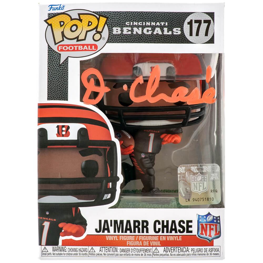 Schwartz Sports Ja'Marr Chase Signed Cincinnati Bengals NFL Funko Pop Doll #177 - (Beckett)CHAFUN300