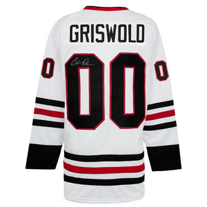 Schwartz Sports Chevy Chase Signed Griswold #00 White Custom Hockey JerseyCHAJRY506