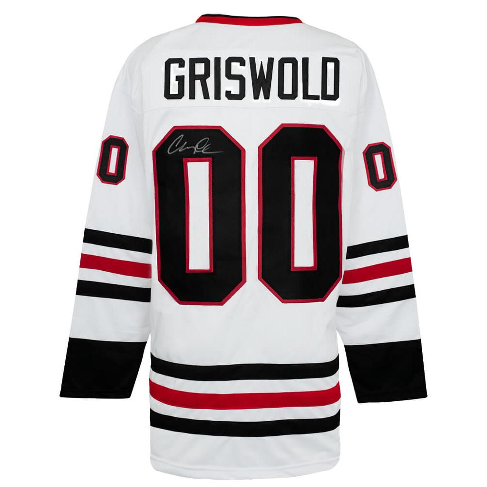 Schwartz Sports Chevy Chase Signed Griswold #00 White Custom Hockey JerseyCHAJRY506