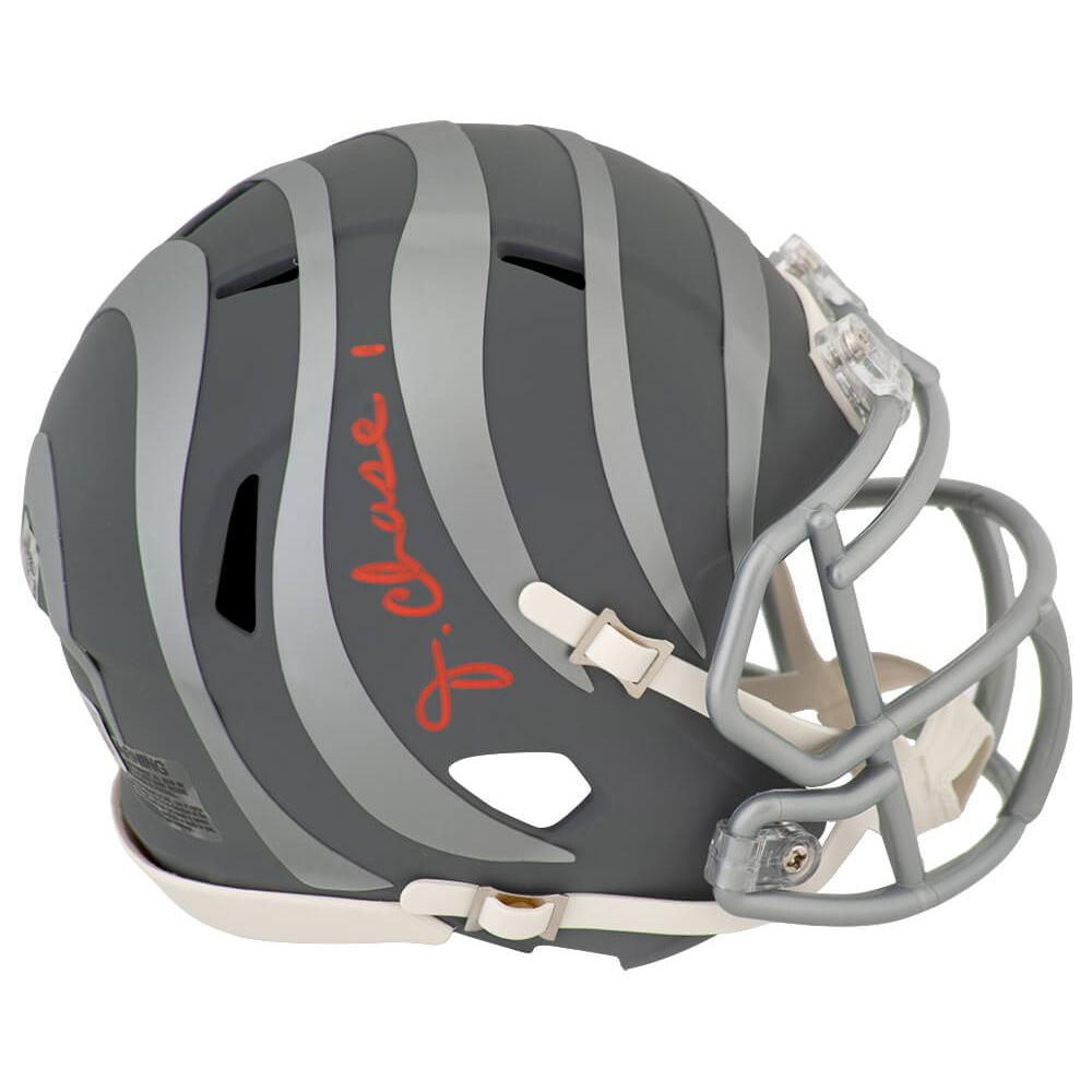 Schwartz Sports Ja'Marr Chase Signed Cincinnati Bengals SLATE Riddell Speed Mini Helmet - (Beckett)CHAMIN315