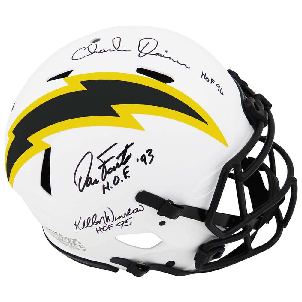 Schwartz Sports Dan Fouts, Charlie Joiner & Kellen Winslow Signed Chargers Lunar Eclipse Riddell ProLine Full Size Authentic Speed Helmet w/HOF YearsCHAPRO300